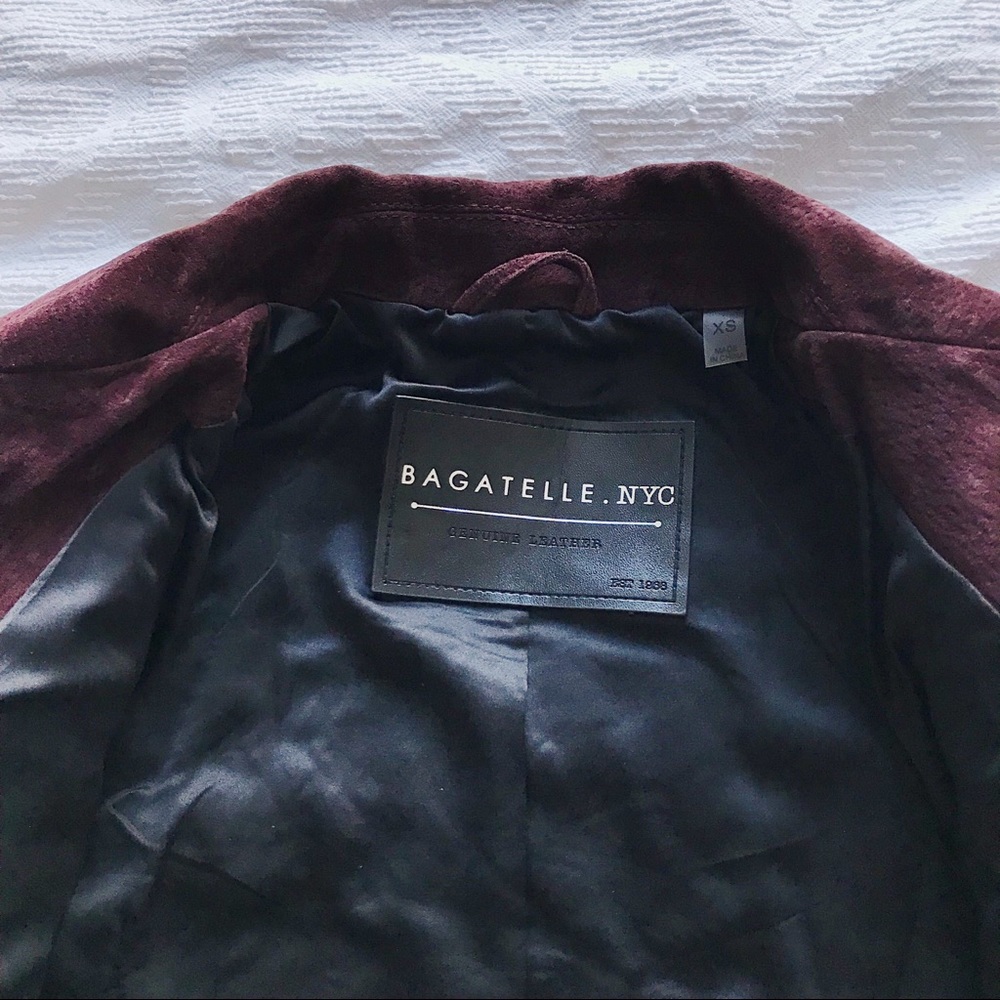 Bagatelle • Burgundy Western Suede Moto Jacket - Picture 7 of 8